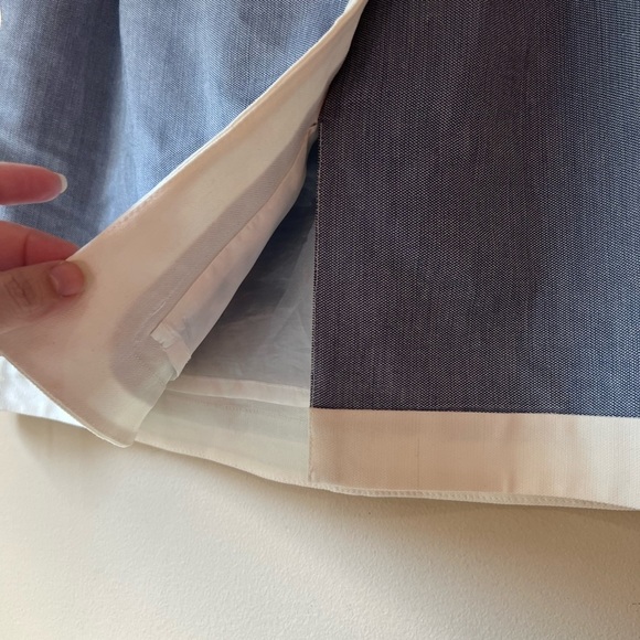 MORINE Comte Marant Mini Skirt Linen Blend Colorblock Blue Pockets Faux Wrap - Picture 5 of 11